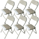 Set 6 Sedie Pieghevoli in Metallo Soriani Grigie