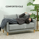 Divano 2 Posti 140x72x82 cm con Vano Contenitore Effetto Velluto Grigio  