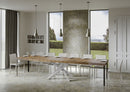 Tavolo Allungabile 140-400x90x77 cm Volantis Premium Noce Telaio Bianco 