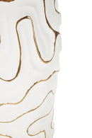 Vaso Adore Ø16x32,5 cm in Ceramica Bianco e Oro      