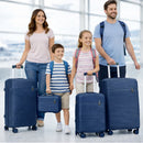Set 3+1 Valigie Rigide Beauty Case Bagaglio Trolley con Ruote Easy Roll Blu Navy      