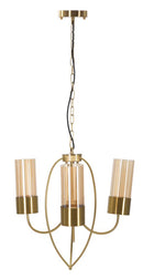 Lampadario Versailles 3 Luci Ø60x103 cm in Ferro e Vetro Nero      