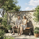 Panchina da esterno 2 posti in metallo, 124x39x39 cm, Legno e Nero      