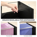 Cassettiera Portadocumenti a 4 Cassetti 40x40x131 cm 2 Serrature in Legno Nero  