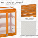 Mini Serra da Giardino 58x44x78 cm 3 Ripiani in Legno e Policarbonato Arancione