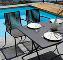 Tavolo Rettangolare da Giardino 120x80 cm in Ferro Vorghini Orta Antracite