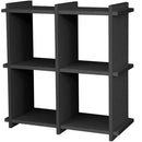 Libreria Scaffale a Parete 4 ripiani Bacheca in Legno Wengè Multiuso 