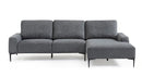 Divano 3 posti con Penisola 260x78/135x83 cm  in Fibra di Polipropilene Washington Grigio Scuro