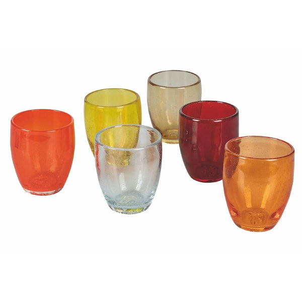 online Set 6 Bicchieri Acqua Acapulco Sunset in Vetro VdE Tivoli 1996 Rosso