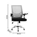 Sedia Poltrona Operativa da Ufficio 50x49x92 cm con Braccioli Grigio