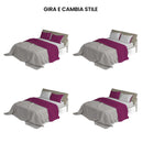 Set Lenzuola Sopra Sotto e Federe Doubleface Fuxia\/Grigio Chiaro