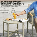 Set 4 Pezzi Salotto da Giardino Divano 2 Poltrone e Tavolino in Textilene Verde      
