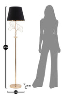 Lampada da Terra Leaves Ø 38x167 cm in Ferro e Poliestere