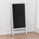 Lavagna Ristorante Pieghevole in Legno 50x65x100 cm Bianco