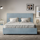 Letto 1 Piazza E Mezzo Imbottito in Microfibra Mika Azzurro Varie Misure