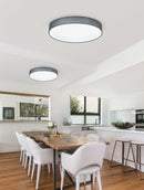 Plafoniera da Interno a LED in Tessuto Grigio