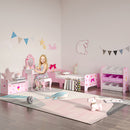 Letto per Bambini con Sponde 143x74x59 cm Fantasia Fiocco Rosa  