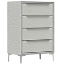 Cassettiera 4 Cassetti 60x36x88 cm con Rivestimento in Tessuto Effetto Lino in Acciaio Grigio      