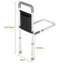 Sponda Letto 41x61x92,5–105 cm per Anziani o Bambini Disabili con Mobilità Ridotta Cinture di Sicurezza Bianco e Nero      