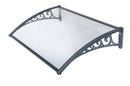 Pensilina Tettoia Modulabile Compatta in Policarbonato Grigio/Trasparente 100X80cm Bertozzi Naxos