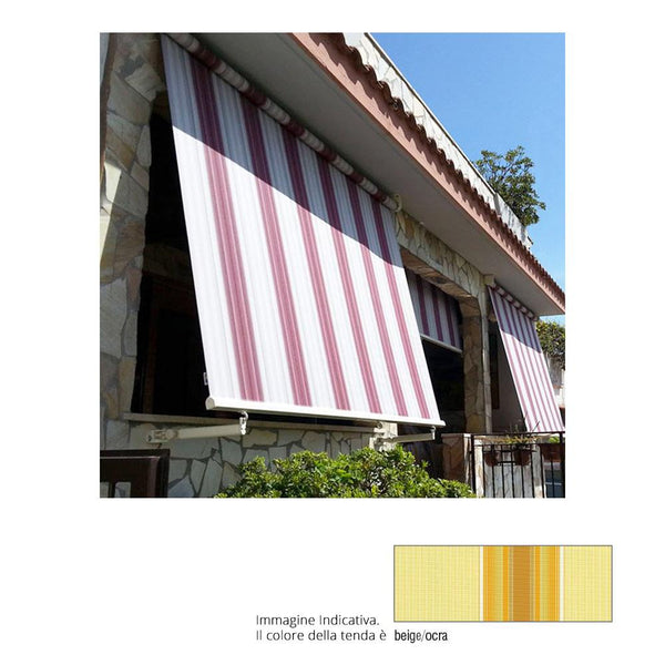 Tenda da Sole Avvolgibile a Caduta con Braccetti 3X2,45 M per Finestra Balcone Beige/Ocra sconto