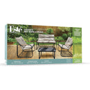 Set Salotto da Giardino 4 Posti con Cuscini Imbottiti Nero Tortora Cannes      