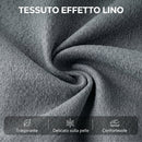 Poltrona Elettrica Alzapersona 91x93x103 cm Reclinabile a 135° con Poggiapiedi in Tessuto Effetto Lino Grigio      