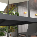 Tavolo da Giardino a Doghe 145x90x74 cm per 6 Persone in Acciaio e Alluminio Grigio Scuro      
