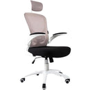 Sedia Direzionale da Ufficio 62x63x119/129 cm Ergonomica con Braccioli Pieghevoli Certificata EN1335 Bianca e Nera