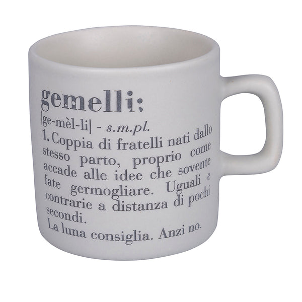 sconto Tazzina Caffè Zodiaco "gemelli" Ø6x6,5 cm in Bone China VdE Tivoli 1996 Bianco