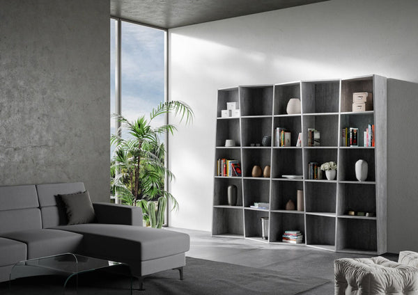 Libreria Moderna 5 Elementi 5 Ripiani Trek Cemento prezzo