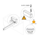 Barra Appendiabili per Armadio a Batteria 40,8-55,8 cm con LED Bianco Naturale e Sensore di Movimento Emuca Moka
