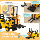 Trattore Muletto Cavalcabile per Bambini  86x27,5x47,5 cm con Portaoggetti Giallo e Nero