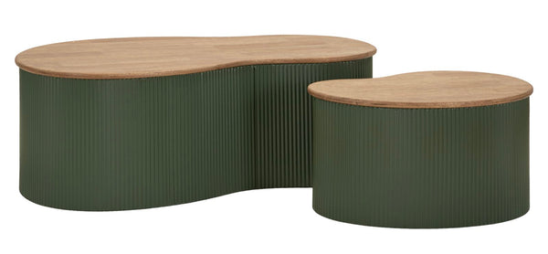 Tavolini da Caffè Frankfurt Coppia Verdi 87x53x32 cm in Gomma e Metallo acquista