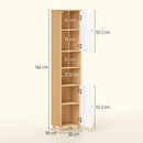 Mobile Colonna Bagno 30x30x166 cm con 2 Armadietti e Ripiani Aperti Bianco e Legno      
