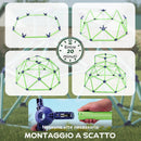 Gioco Arrampicata per Bambini Ø182,5x119 cm a Cupola con Bordi Smussati in PP Verde e Viola      