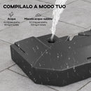 Set 2 Pesi Riempibili per Base per Ombrellone a Sbalzo 101x101x12cm in HDPE Nero      