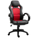 Sedia da Gaming Ergonomica in Similpelle Rosso e Nero
