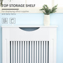 Copritermosifone Bianco 78x19x82 cm in MDF con Piano d'Appoggio e Design Antiribaltamento