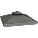 Telo per Gazebo da Giardino 3x3m UPF30+ a 2 Livelli in Poliestere Grigio Scuro      