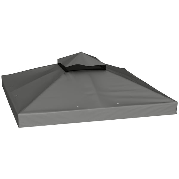 Telo per Gazebo da Giardino 3x3m UPF30+ a 2 Livelli in Poliestere Grigio Scuro acquista