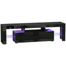 Mobile TV 160x35x45 cm Max 65” in MDF e Vetro Nero