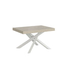 Tavolo Allungabile 120-380x90x77 cm Volantis Cashmere Telaio Bianco 