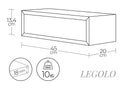 Mensola da Parete 1 Cassetto 45x13,4x20 cm in Fibra di Legno Lego Rovere Sagerau
