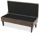 Panca Contenitore 121x51x47 cm in Velluto Soriani Tortora