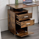 Scrivania con Cassettiera 120x50x75 cm in MDF e Acciaio Legno e Nero   