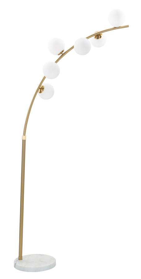 online Lampada da Terra Glamy Arc 6 Luci 130x45x220 cm in Ferro e Vetro Oro e Bianco