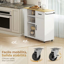 Mobile da Cucina 96,5x38x87 cm con Cassetto Armadietto e Ripiano Regolabile in MDF Bianco      