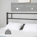 Struttura Letto Una Piazza e Mezzo 140x200 cm in Acciaio con Doghe Integrate Nero