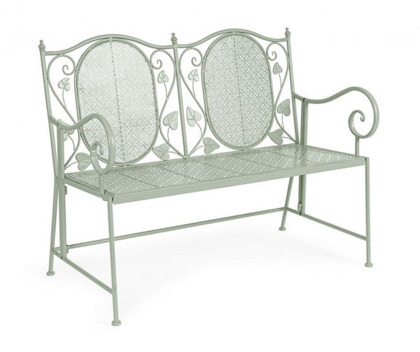 acquista Panca 2 Posti 115x60x92 cm Harriet in Acciaio Salvia